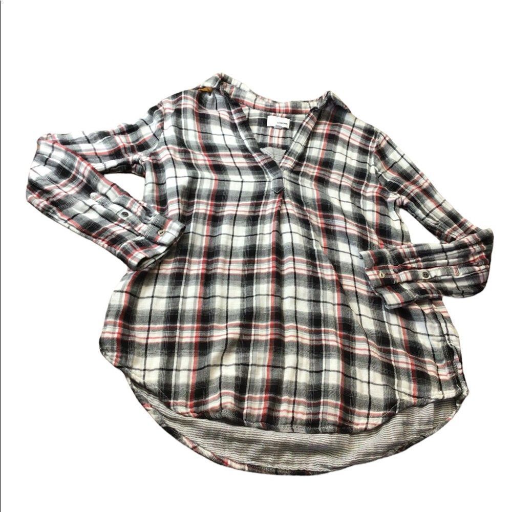 Sonoma plaid long sleeve top size medium